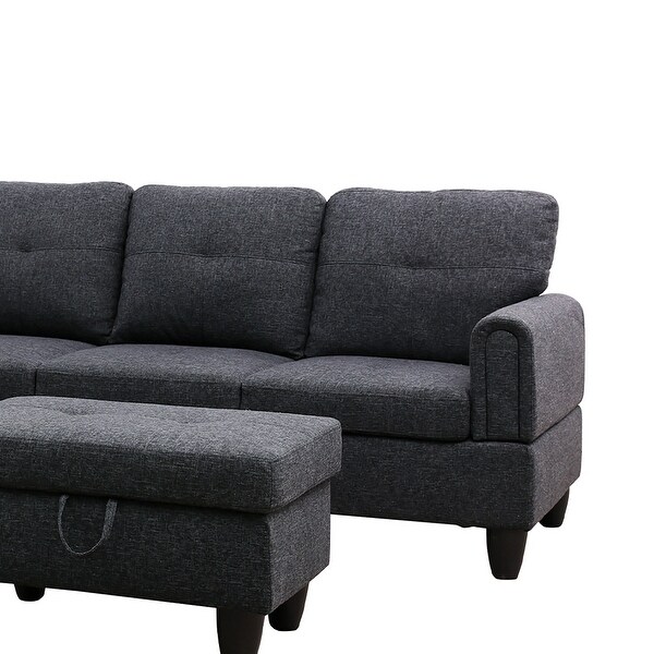 3PC Left Facing Sectional with ottoman