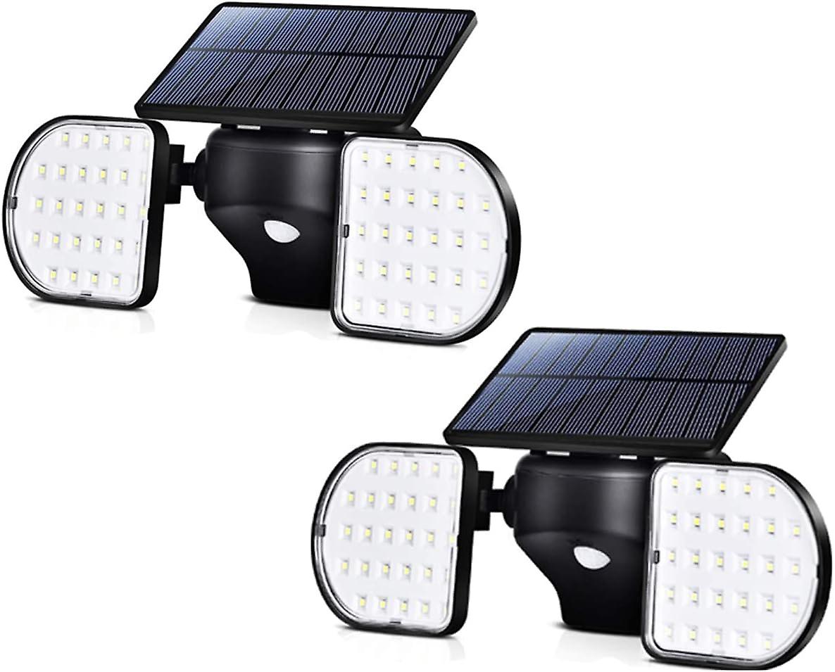 Set Of 2 Solar-powered 56 Led Ip65 Waterproof 360-degree Adjustable Floodlights For Entrance Gate Courtyard Garden Garage Terrace