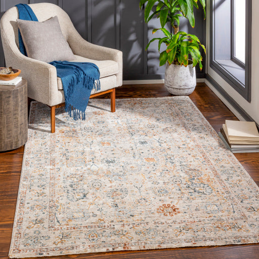 Laila Teal & Light Gray Rug