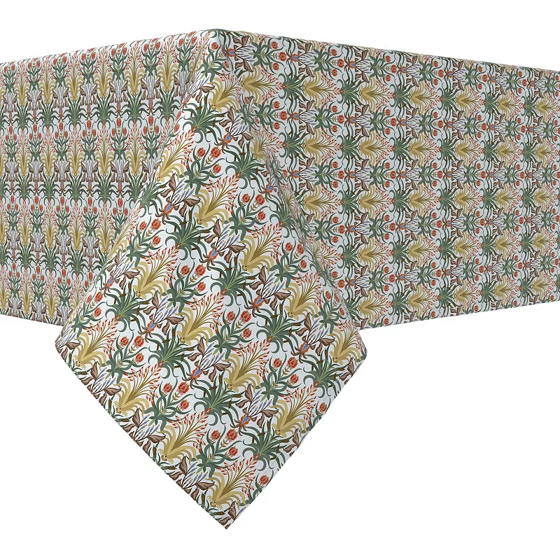 Rectangular Tablecloth， 100% Cotton， 52x84， Floral 109