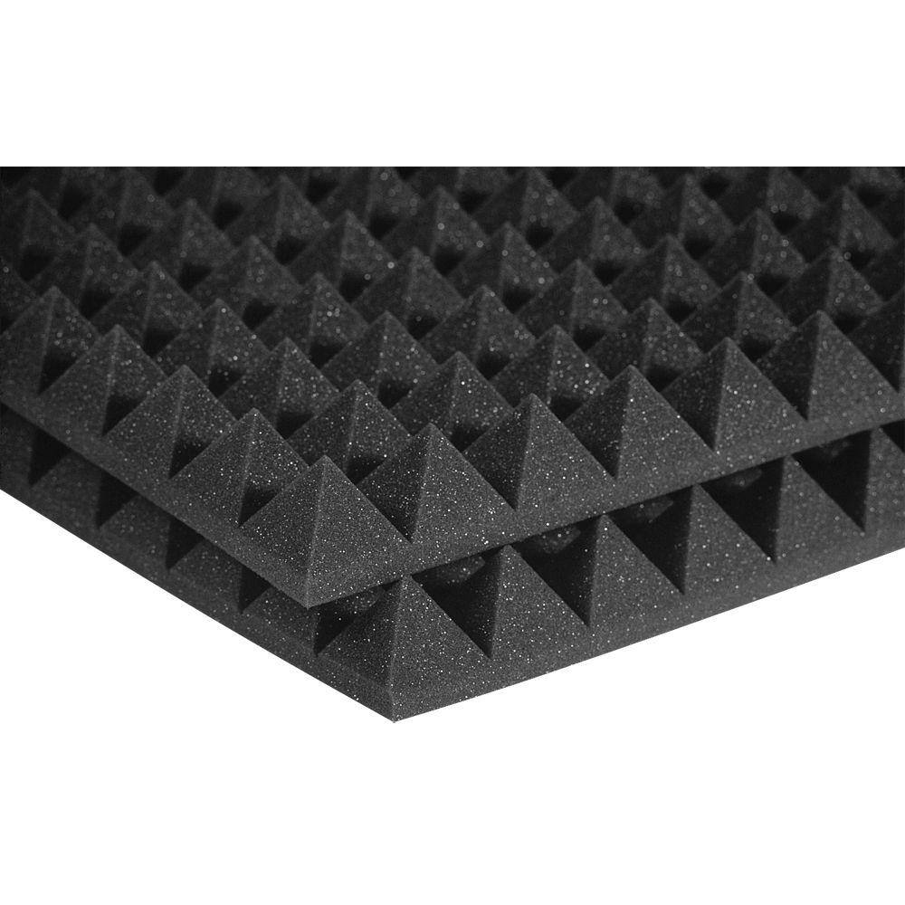 Auralex Studiofoam Pyramid Panels - 2 ft. W x 2 ft. L x 2 in. H - Charcoal (Half-Pack: 12 Panels per Box) 2PYR22CHA-HP