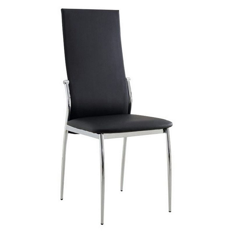 Kalawao Contemporary Side Chair， Black Finish， Set of 2