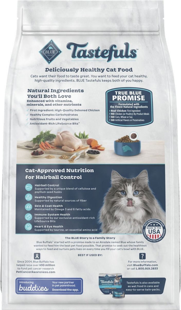 Blue Buffalo Tastefuls Hairball Control Natural Chicken and Brown Rice Recipe Adult Dry Cat Food