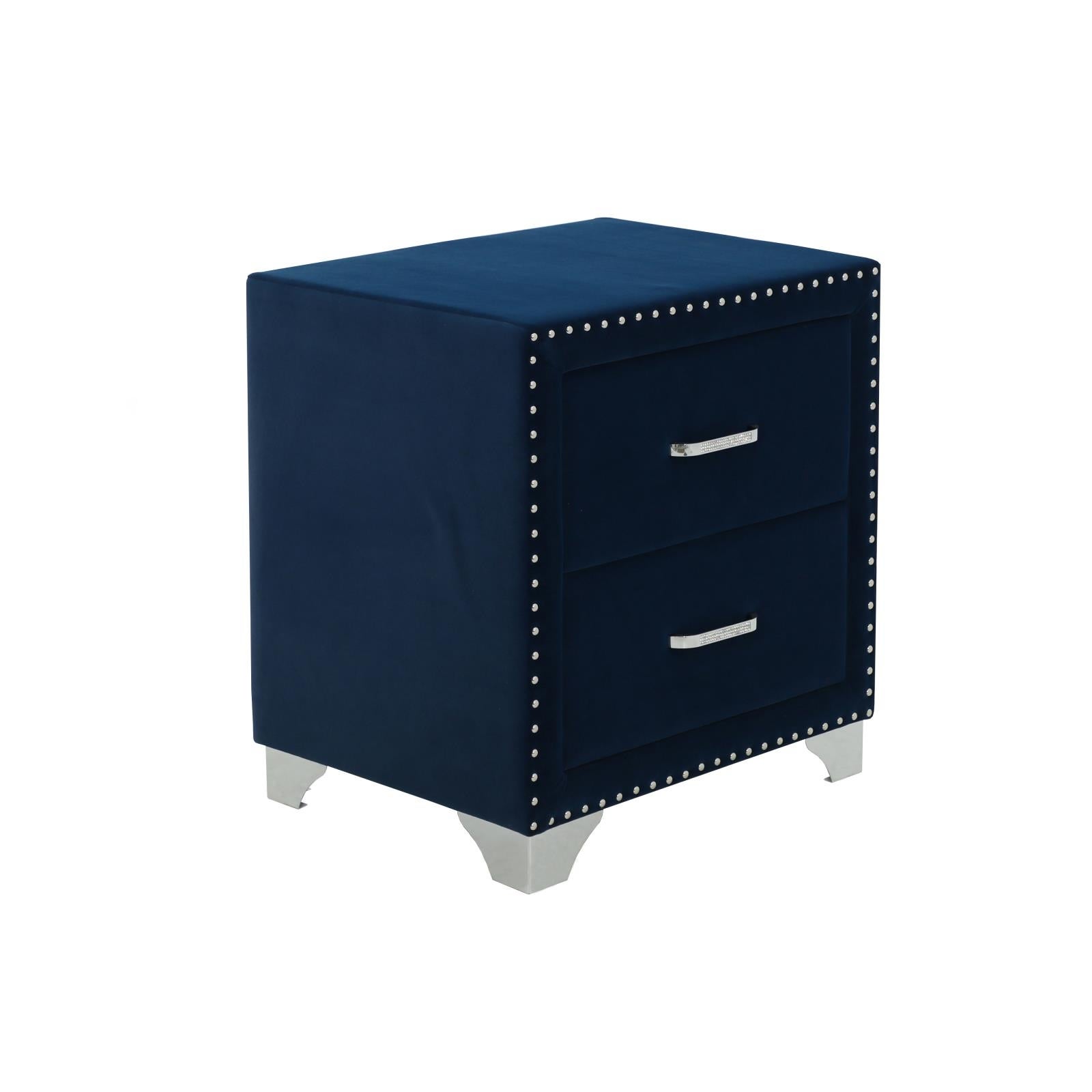 Coaster Furniture Melody 2-drawer Upholstered Nightstand Pacific Blue And Grey - - 37979355