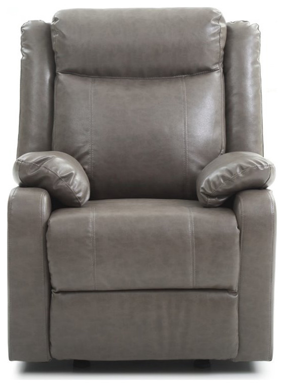 Glory Furniture Ward Faux Leather Rocker Recliner in Dark Brown   Transitional   Recliner Chairs   by Homesquare  Houzz