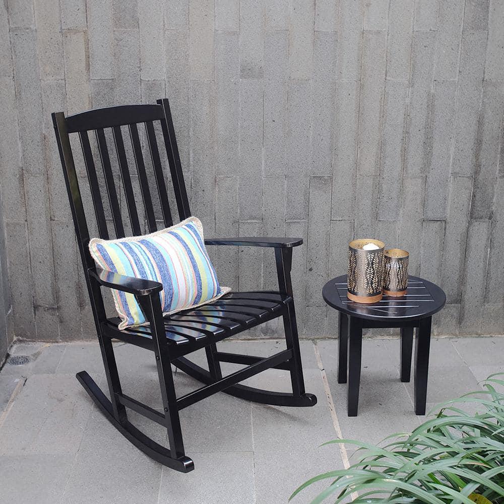 Cambridge Casual Thames Black Wood Outdoor Rocking Chair