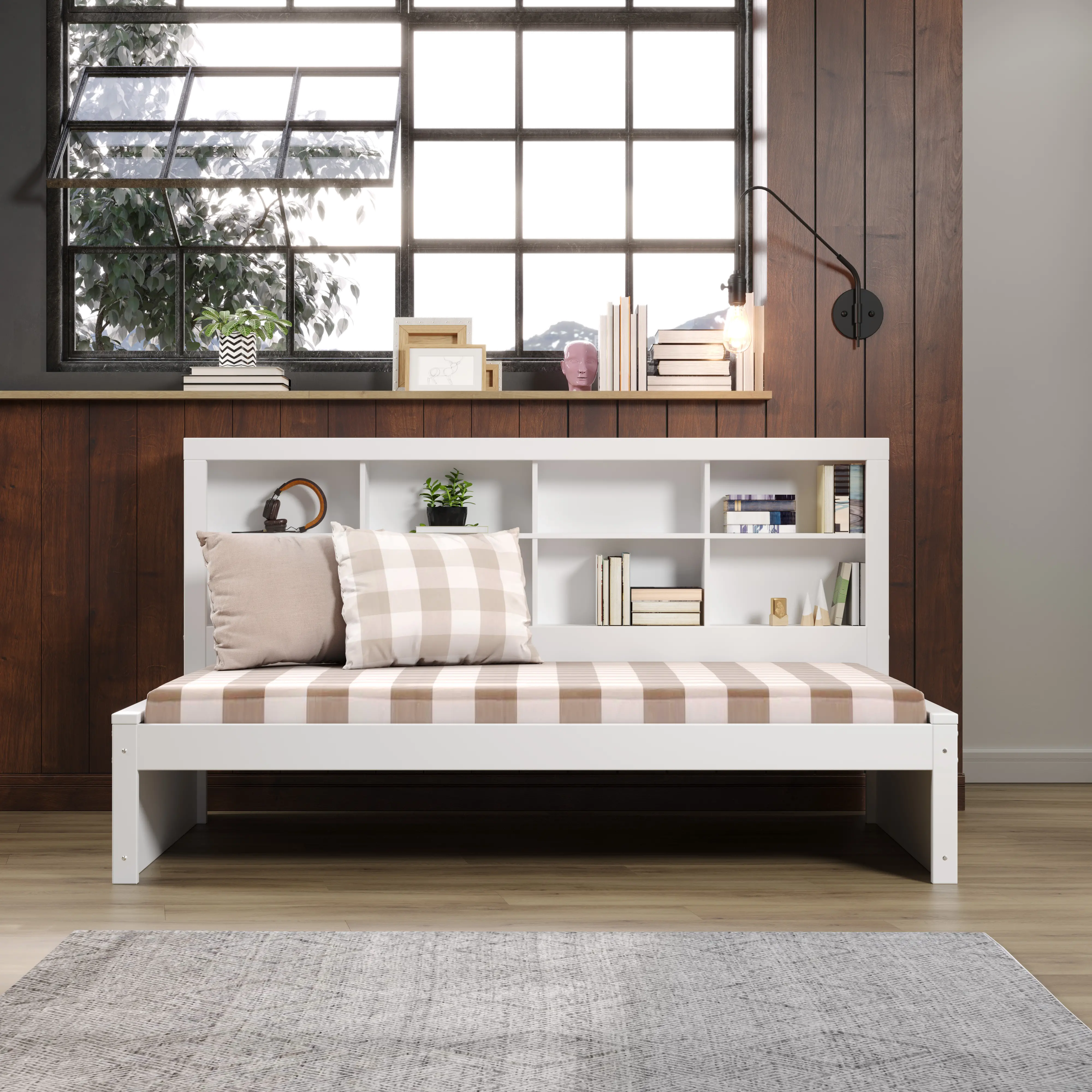 White Twin Bookcase Daybed