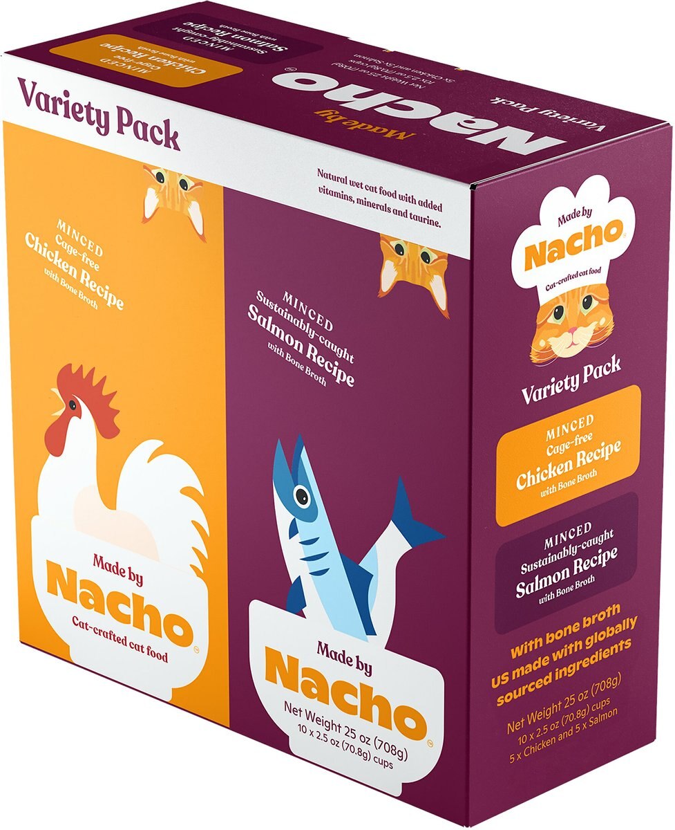 Made by Nacho Minced Recipes With Bone Broth Variety Pack Wet Cat Food