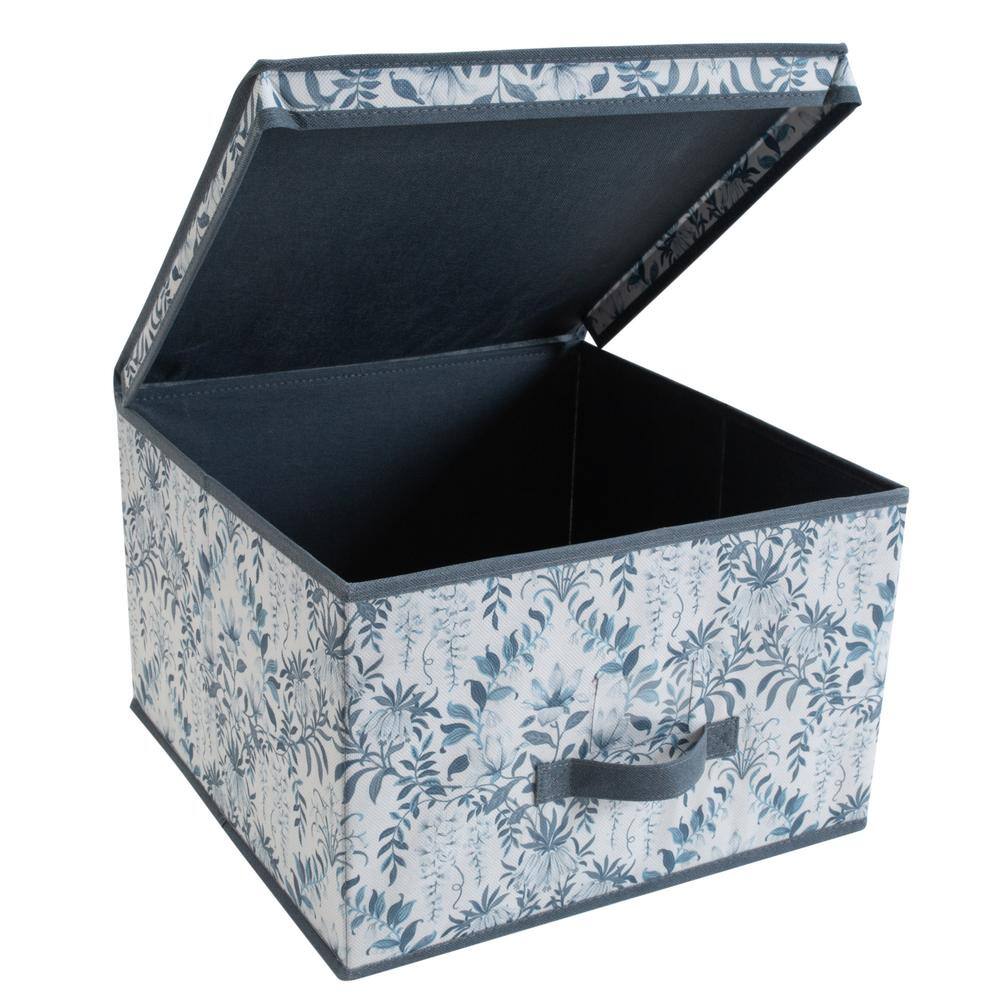 Laura Ashley 11 Gal. Jumbo Storage Box in Parterre Blue LA-95822