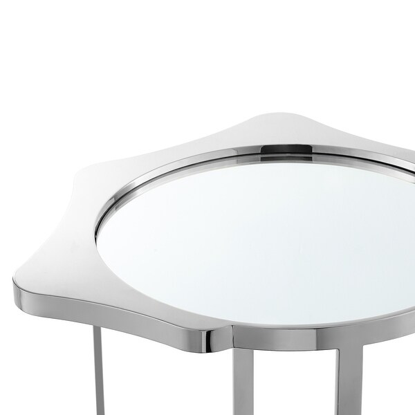 Keshav Mirrored Top End Table