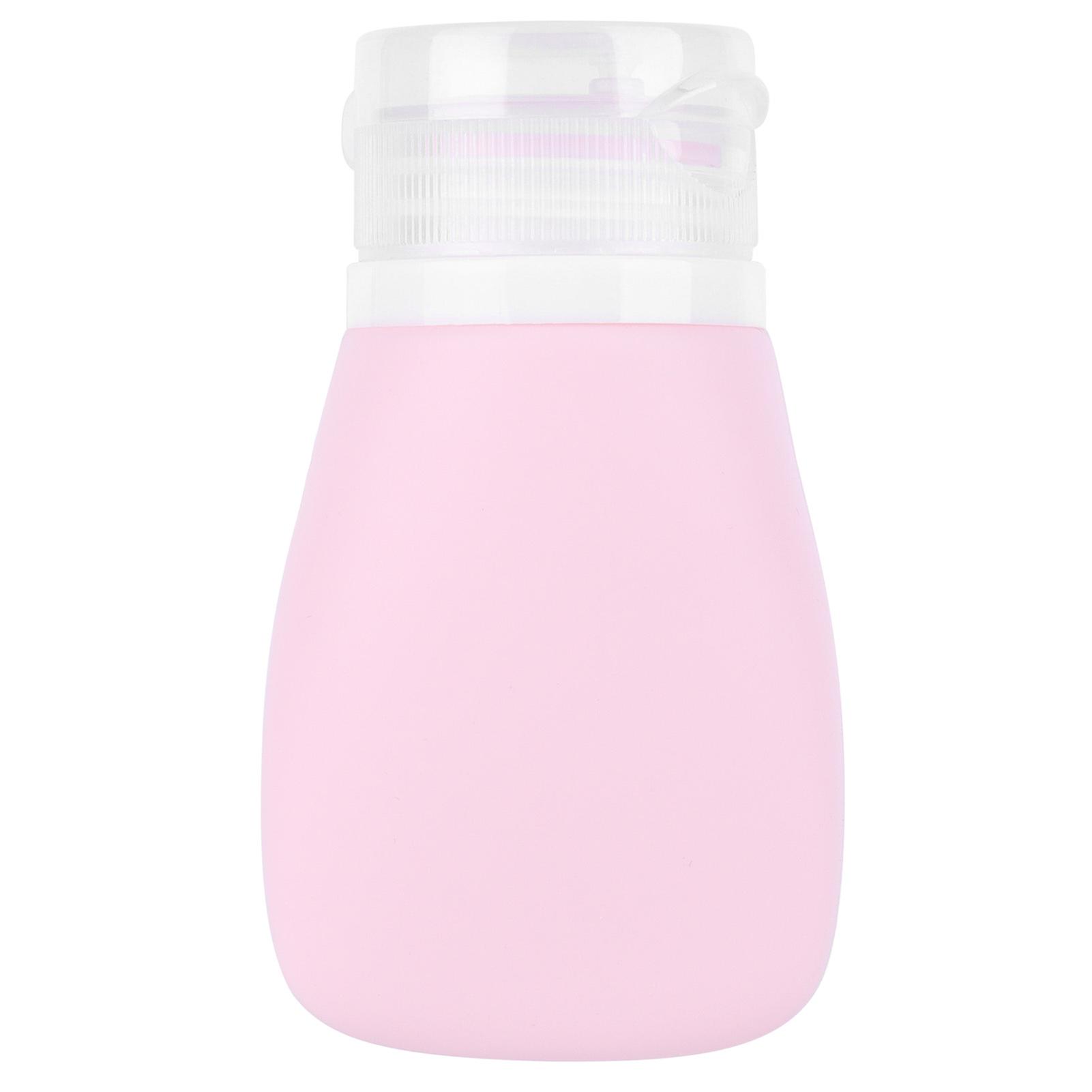 Travel Bottle Food Grade Silicone 60ml Capacity Empty Bottle For Facial Cleanser Shampoo Conditioner Lotionpink