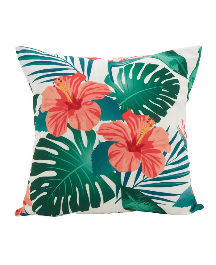 Saro Lifestyle Island Palms Statement Decorative Pillow， 18