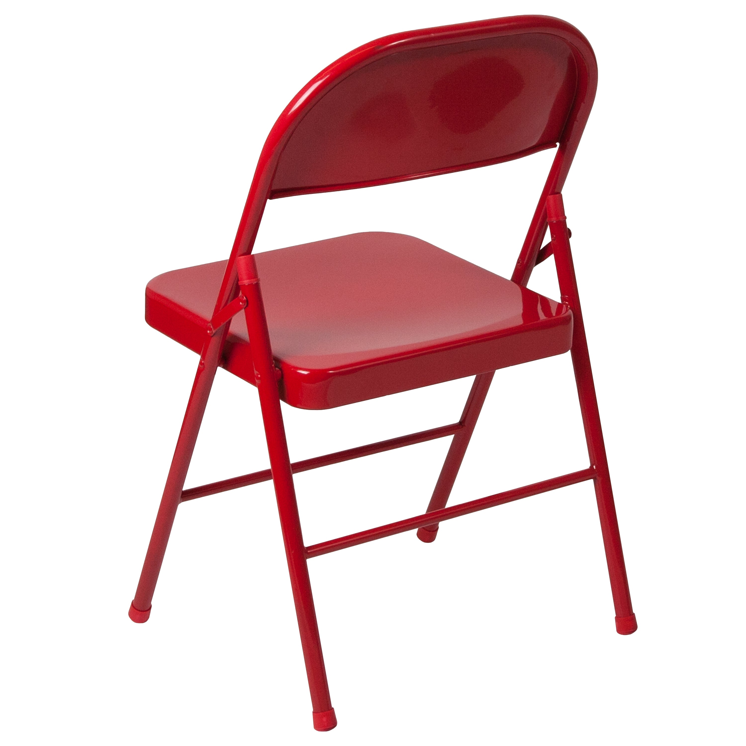 Emma + Oliver 2 Pack Double Braced Red Metal Folding Chair