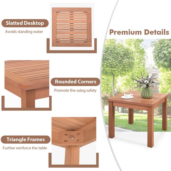 Gymax 2PCS Outdoor Adirondack Side Table 18'' Square End Table w/