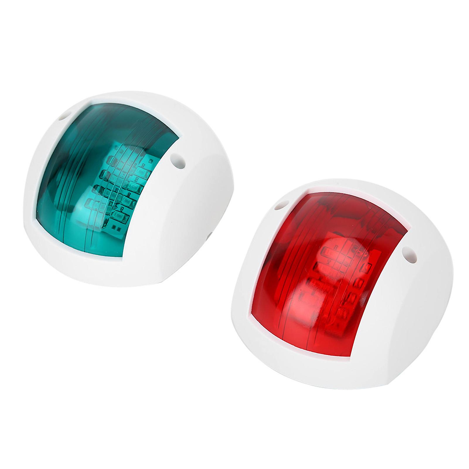 Pair Of Signal Lamp 3w Led Navigation Warning Light For Marine Boat Yacht Red Green