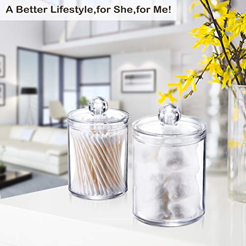 SheeChung 2 Piece Acrylic， Plastic Bathroom Apothecary Jar