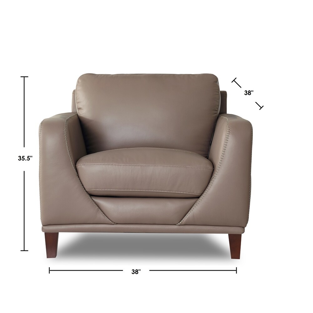 Hydeline Soma Top Grain Leather Chair With Feather  Memory Foam and Springs