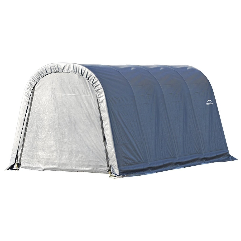 ShelterLogic 77823 10x16x8 Round Style Shelter- Grey Cover