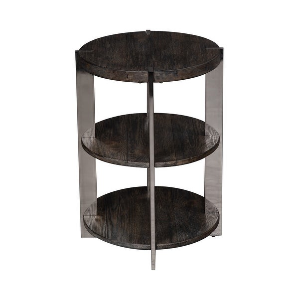 Paxton Charcoal with Chrome Plated Metal Chair Side Table