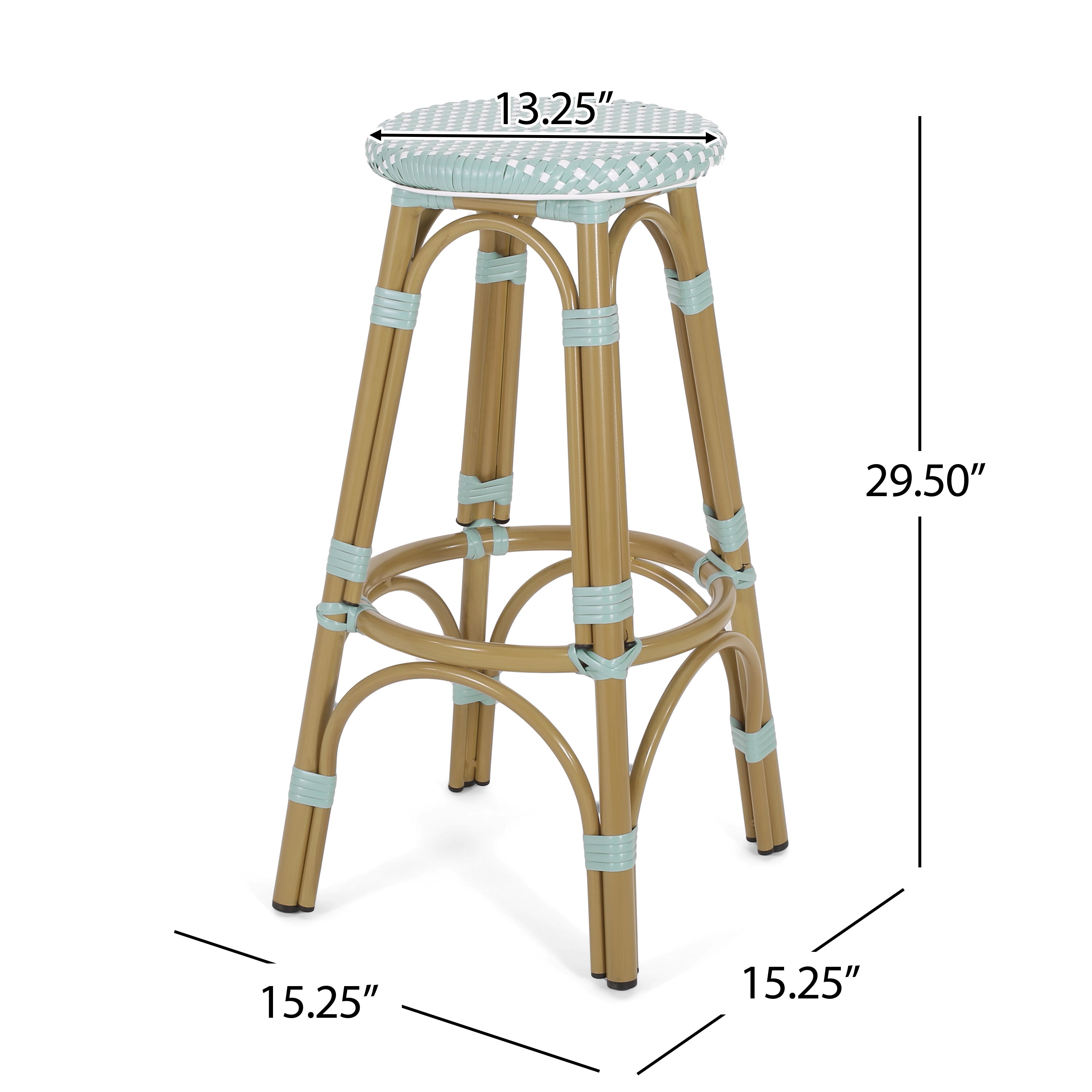 Dohney Outdoor French Aluminum 29.5 Inch Barstools, Set of 4