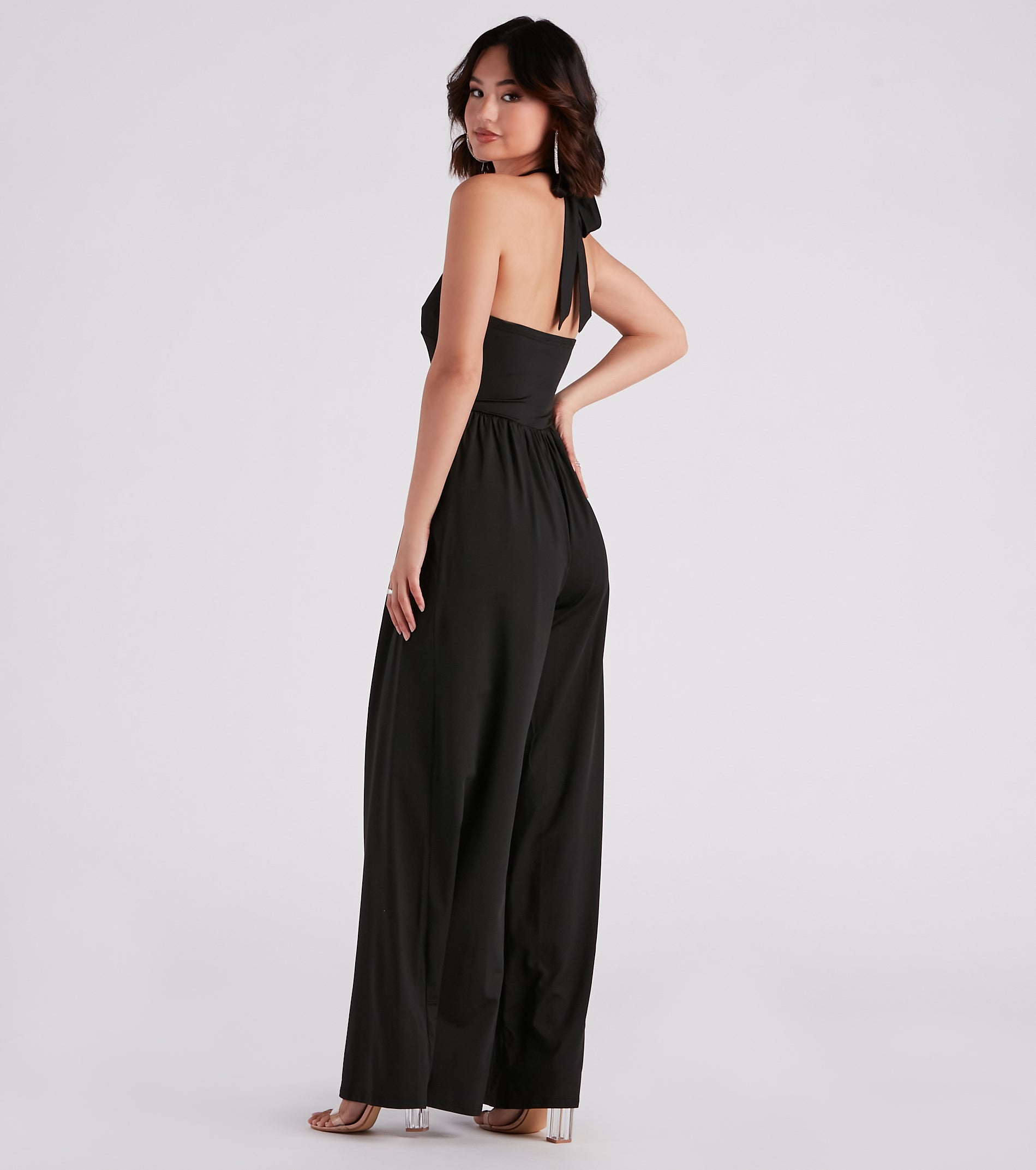 Cutie Crossing Halter Wide-Leg Jumpsuit