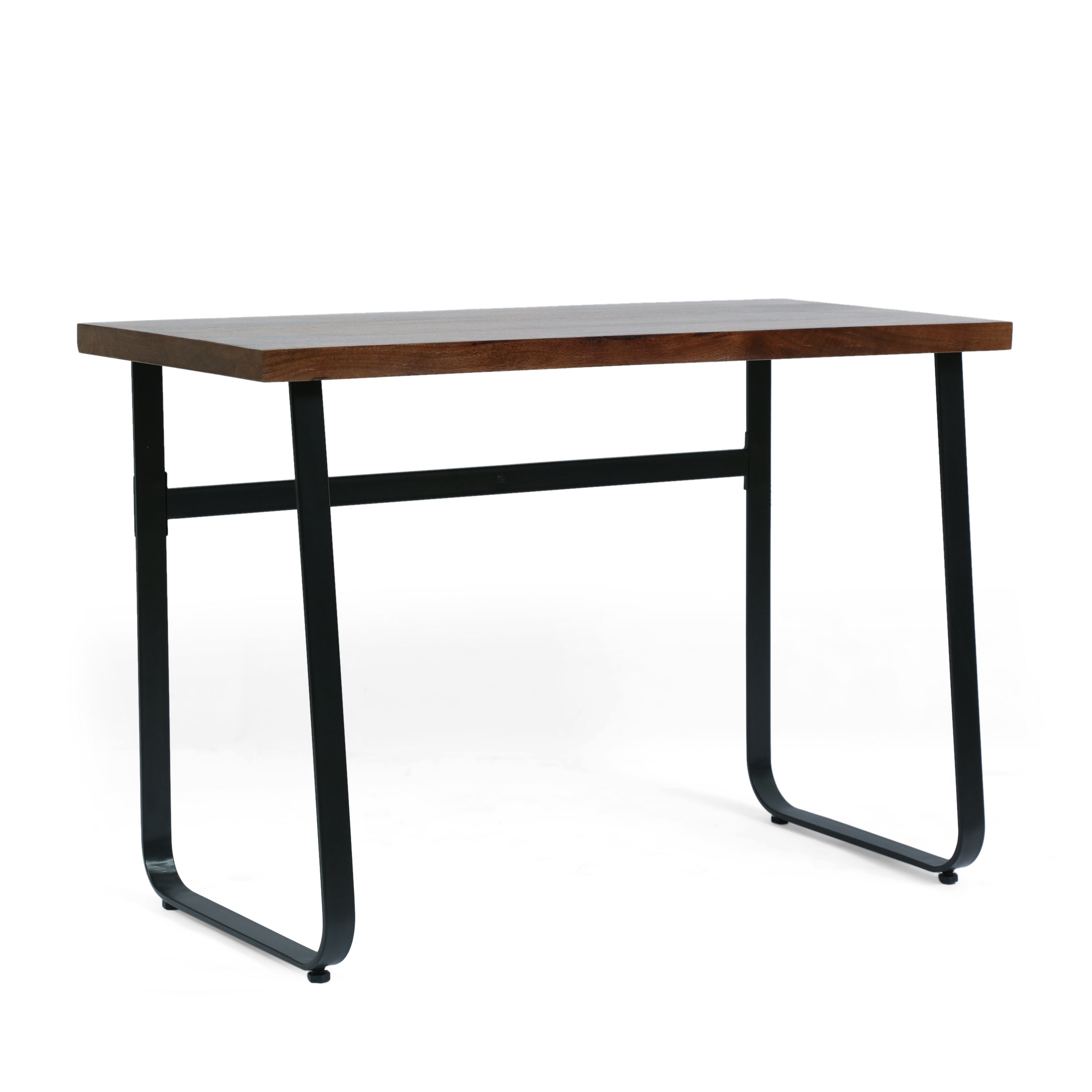 Vess Modern Industrial Handmade Mango Wood Console Table, Walnut and Black