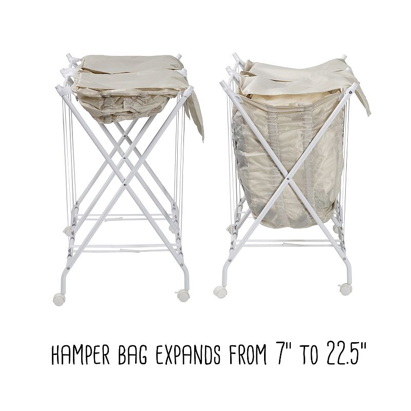 Honey-Can-Do Double Bounce Back Rolling Foldable Laundry Sorter Hamper