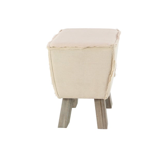 White MDF Rustic Stool 17 x 19 x 12 - 19 x 12 x 17