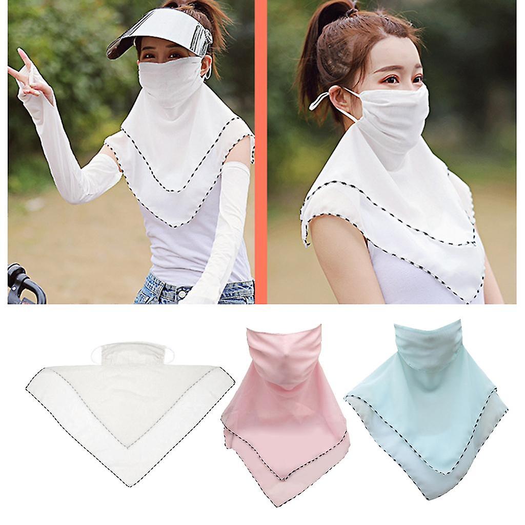 3x Ladies Solid Face Mask Scarves Earloop Neck Gaiter Uv Protection Lightweight