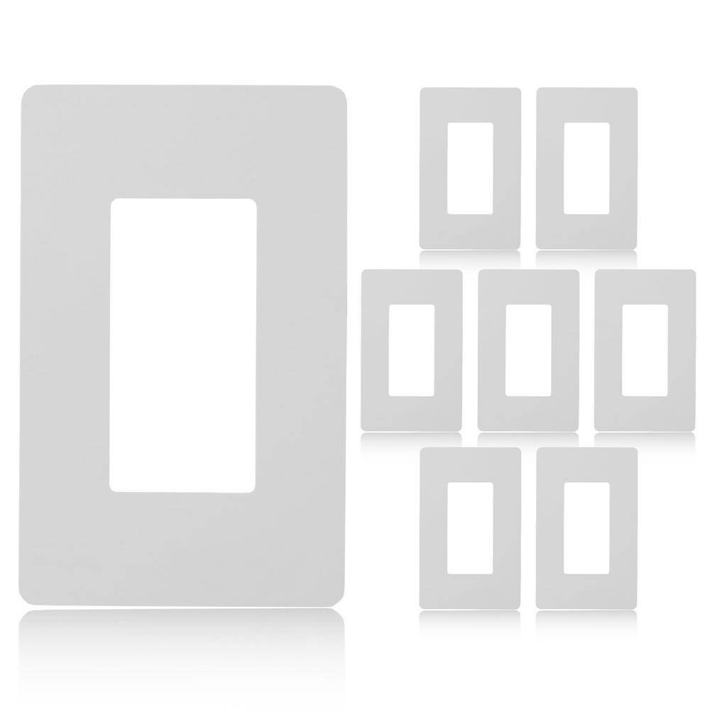 Faith 1-Gang Decorator Screwless Wall Plate GFCI OutletRocker Light Switch Cover Single Gang White (8-Pack) SWP1-WH-08