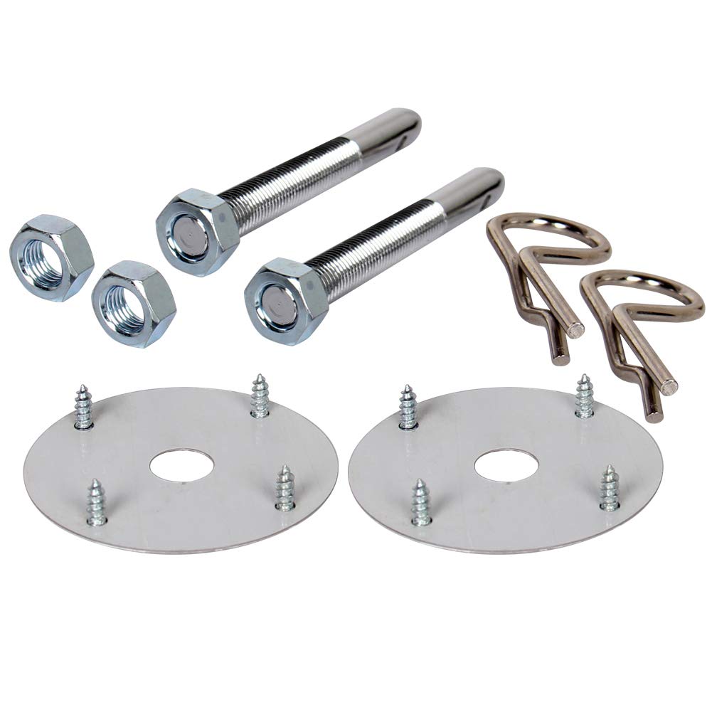 Chrome Steel Hood Pin Clip Kit Hair-Pin Style (18 Pcs Chrome Hood Pins)