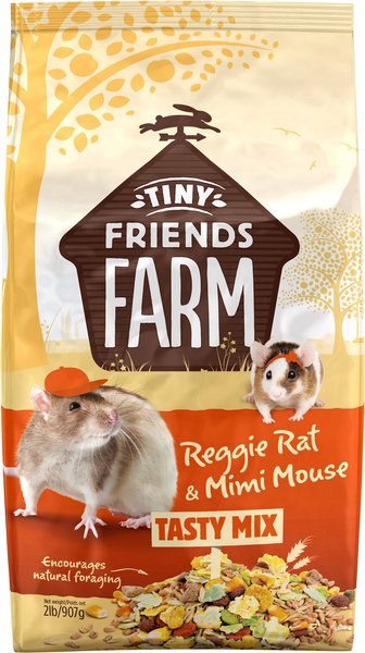 Tiny Friends Farm Reggie Rat and Mimi Mouse Food， 2-lb bag