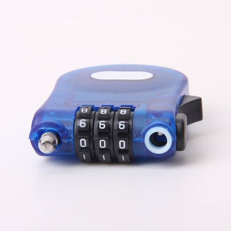 3 Feet Retractable Combination Cable Lock For Locking Skis Bike Luggage Bag Protective Accessory Blue