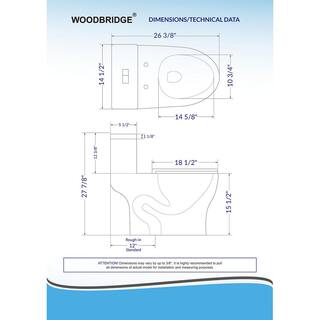 WOODBRIDGE Tiffany 1-Piece 1.01.6 GPF High Efficiency Dual Flush Elongated All-in-One Toilet with Soft Closed Seat in White HT0032