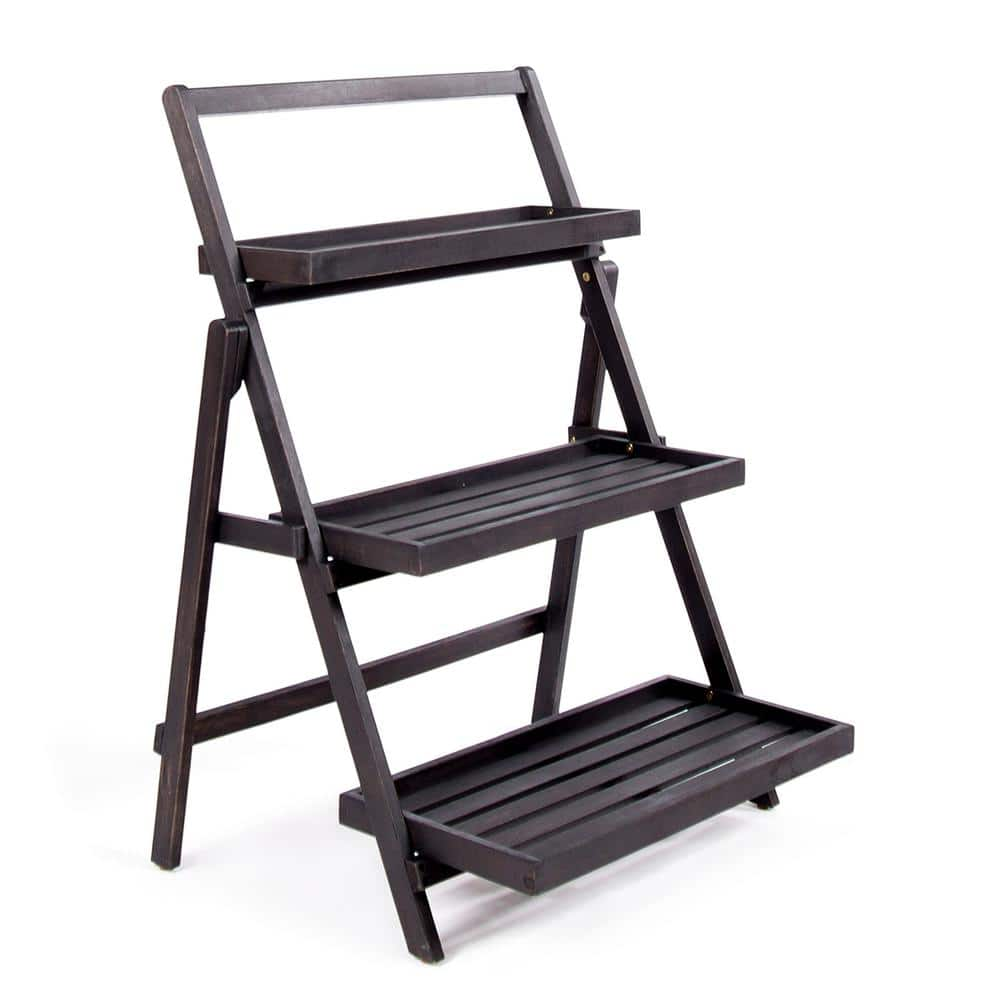 Noble House Cletus Dark Grey Wood Plant Stand 17036