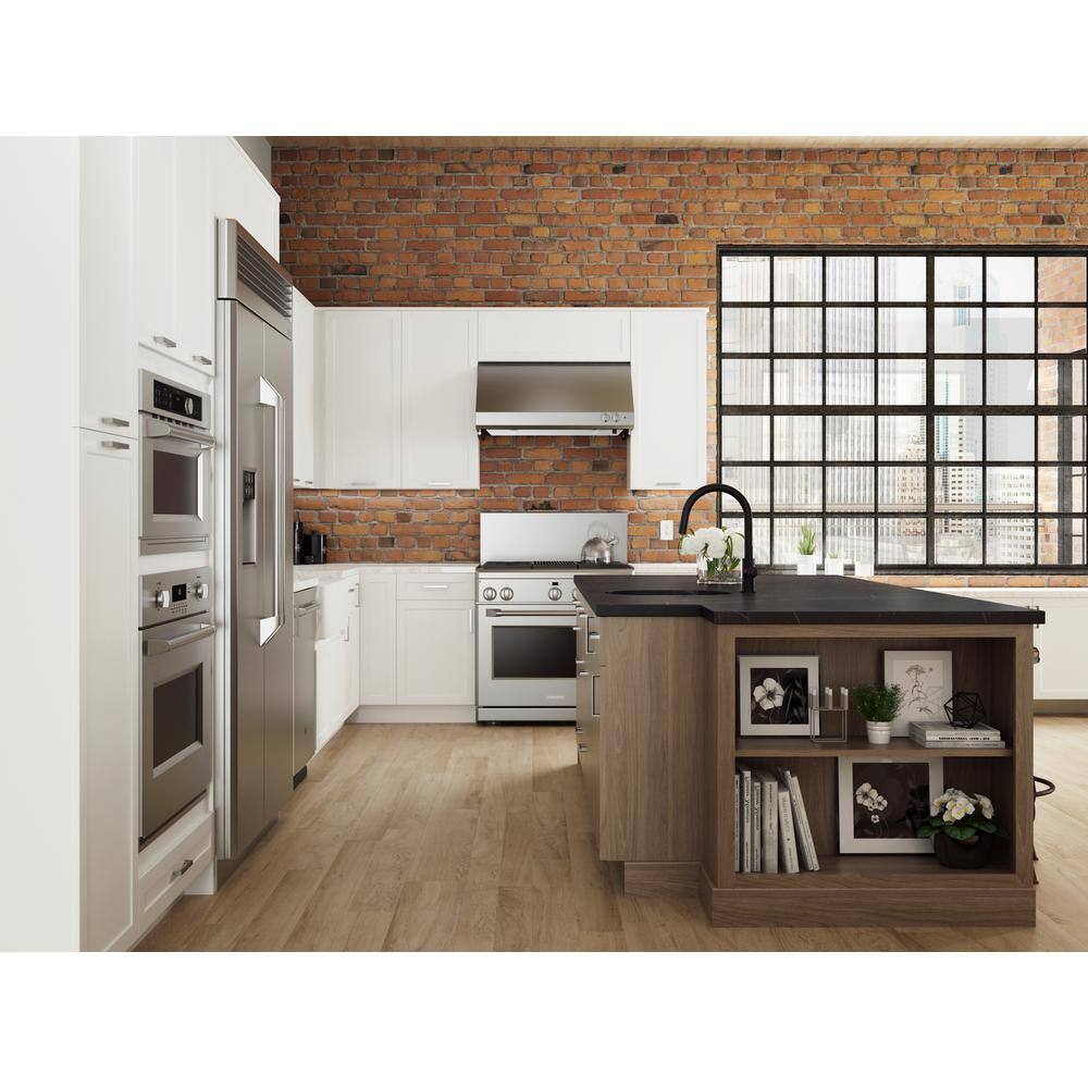 Hampton Bay Designer Series Edgeley Assembled 24x42x12.25 in. Diagonal Wall Kitchen Cabinet in Driftwood WC2442-EDDW