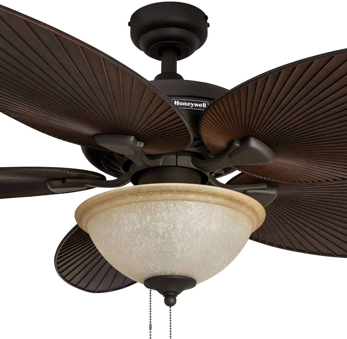 Honeywell Palm Island 52-in Bronze LED Indoor/Outdoor Ceiling Fan with Light (5-Blade)