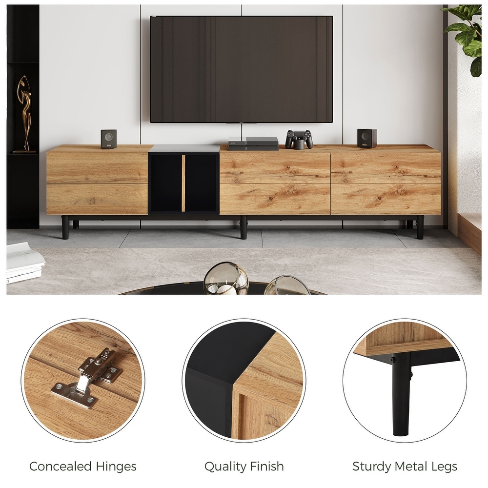 Modern TV Stand TV Console with Storage Cabinets for TVs up to 80\