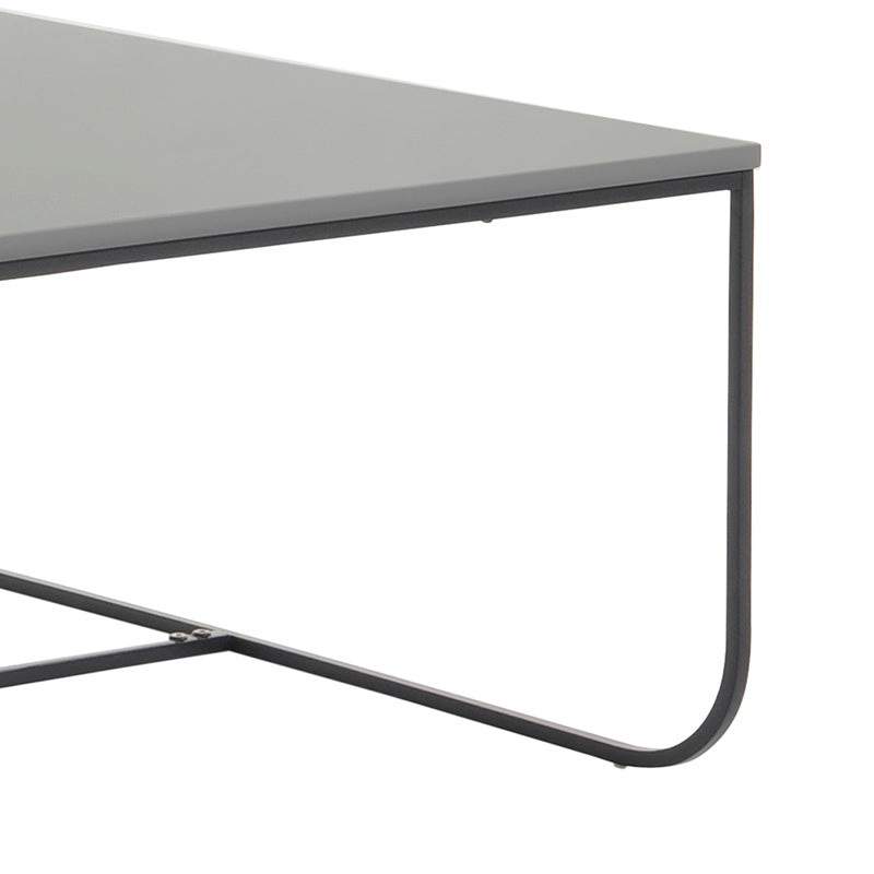 MARIT Coffee Table - 90cm - Grey + Black Metal