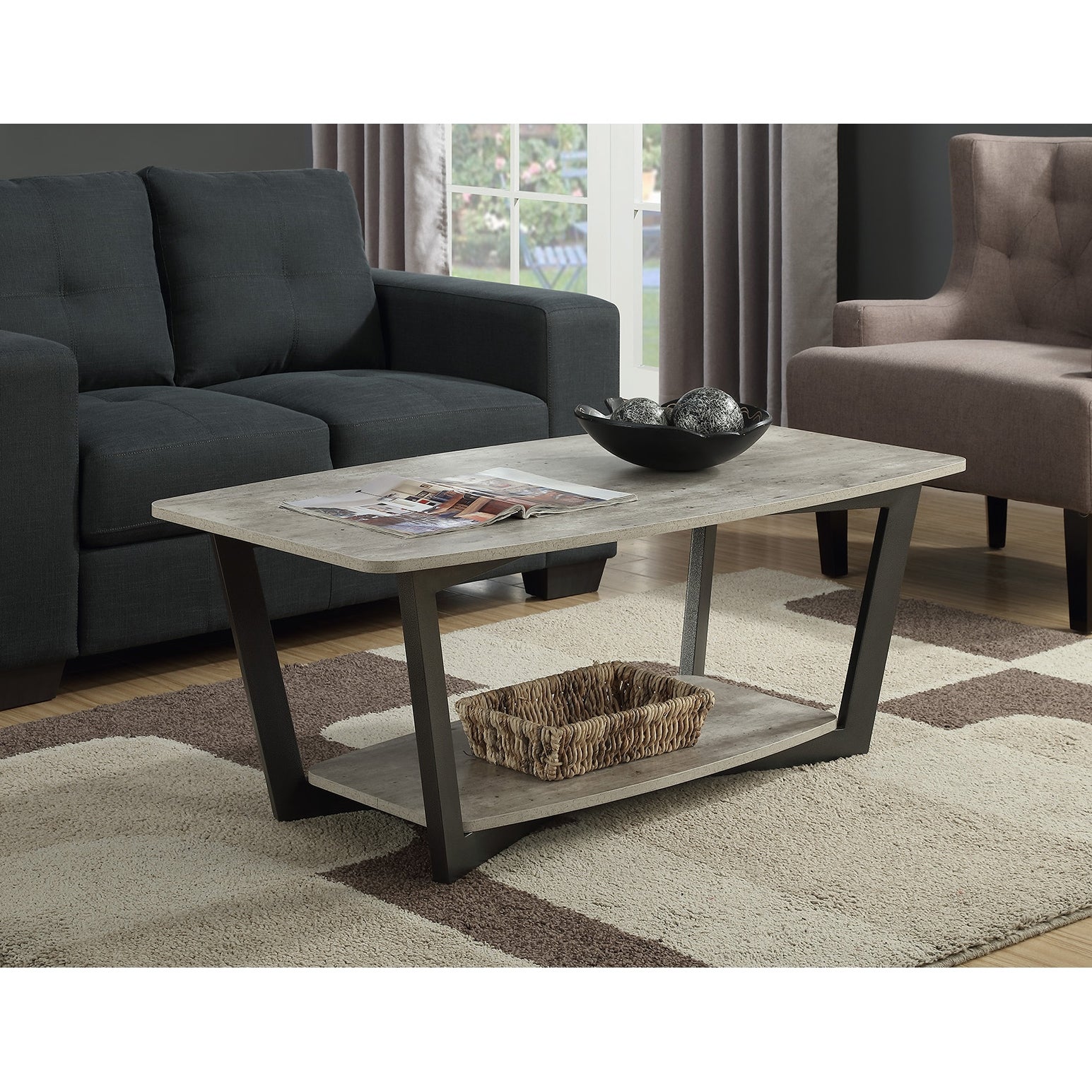 Porch and Den Clouet Coffee Table with Shelf