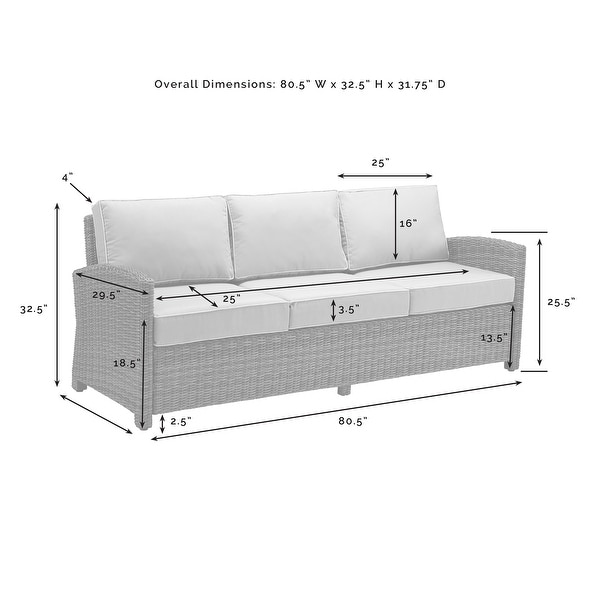 Crosley Bradenton 7Pc Outdoor Wicker Sofa Set