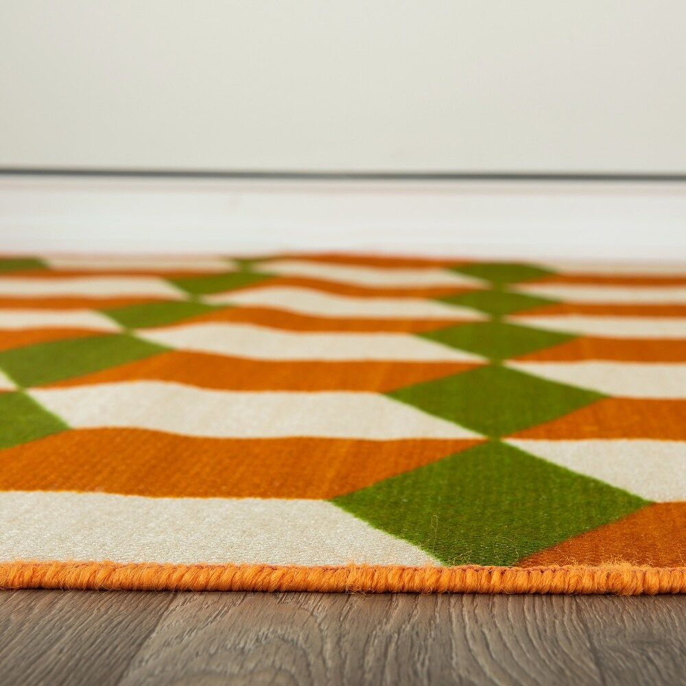 Contemporary Geometric Flatweave Indoor/Outdoor Area Rug