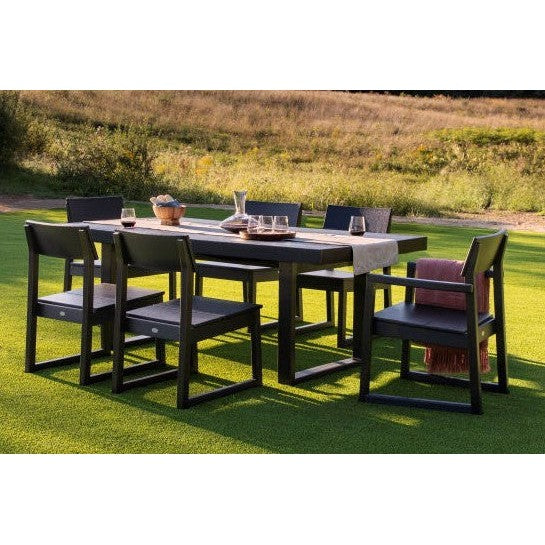 Polywood EDGE 7-Piece 78 Outdoor Dining Set Shown in Vintage Coffee - other colors available