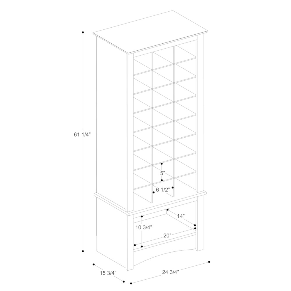 Espresso Tall Shoe Cubbie Cabinet   24 Pair   24 Pair