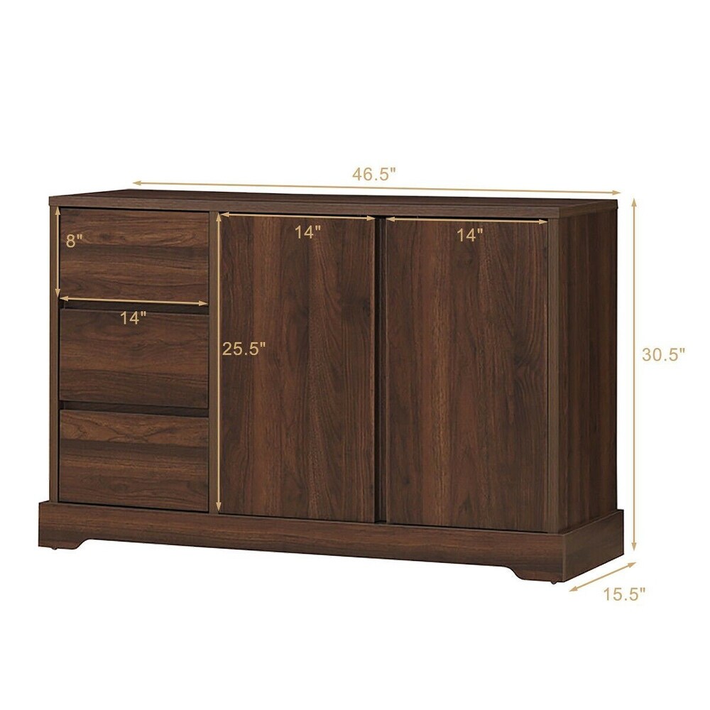 Buffet Sideboard Cupboard Cabinet Console Table W/ 3 Drawers