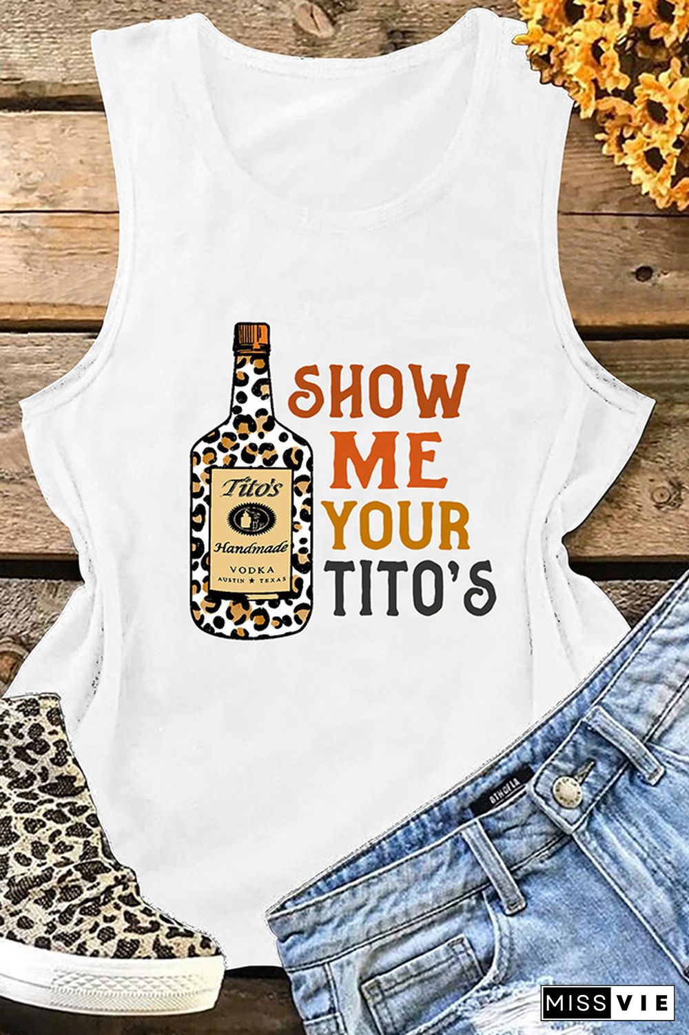 Show Me Your Tito's, Leopard Print Tank Top