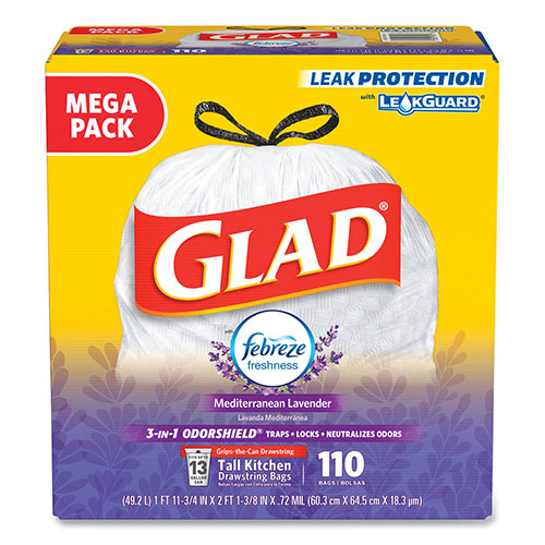 Clorox Glad OdorShield with Febreze | 13 gal， 0.72 mil， 25.75