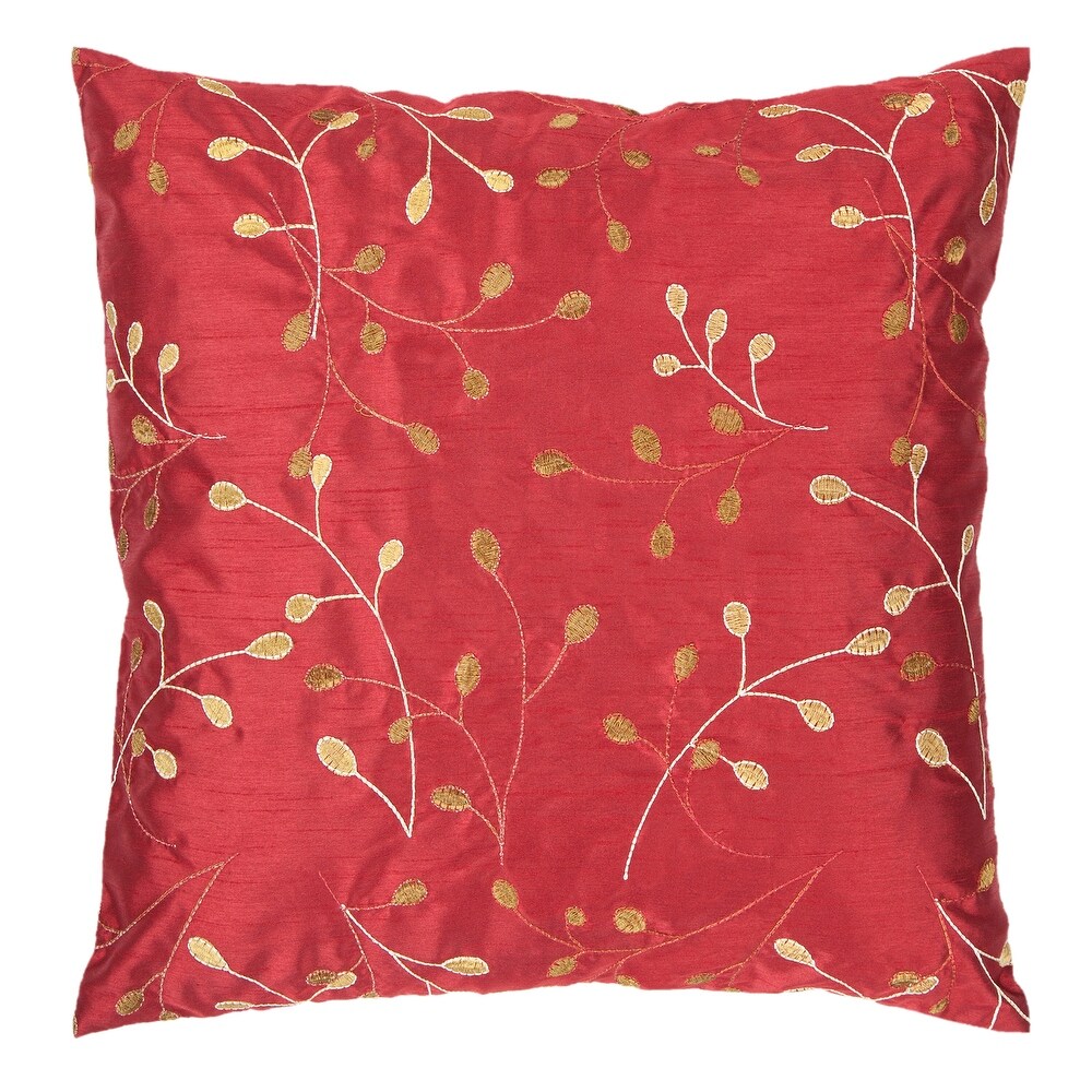 Artistic Weavers Sofiya Modern Floral Bright Red Feather Down or Poly Filled Throw Pillow 22 inch