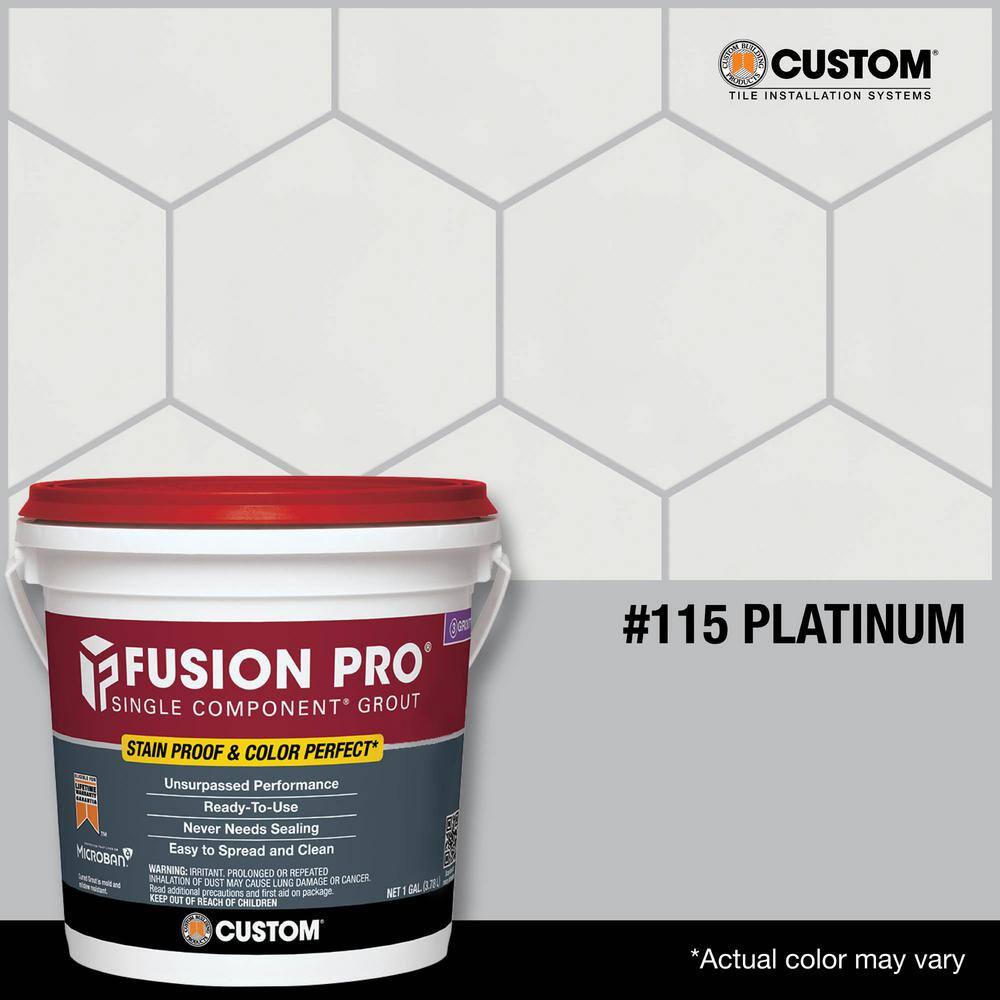 Custom Building Products Fusion Pro #115 Platinum 1 gal. Single Component Stain Proof Grout FP1151-2T