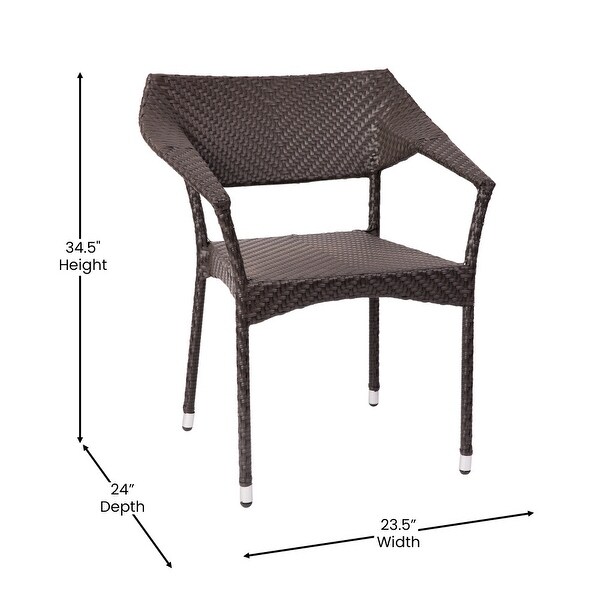 All Weather Commercial Grade PE Rattan Stacking Patio Chairs